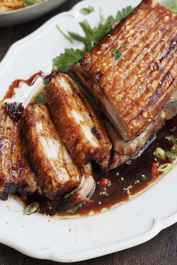 air fryer pork belly sliced.