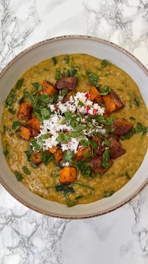 Anna Jones’s Dal With Crispy Sweet Potatoes And Coconut