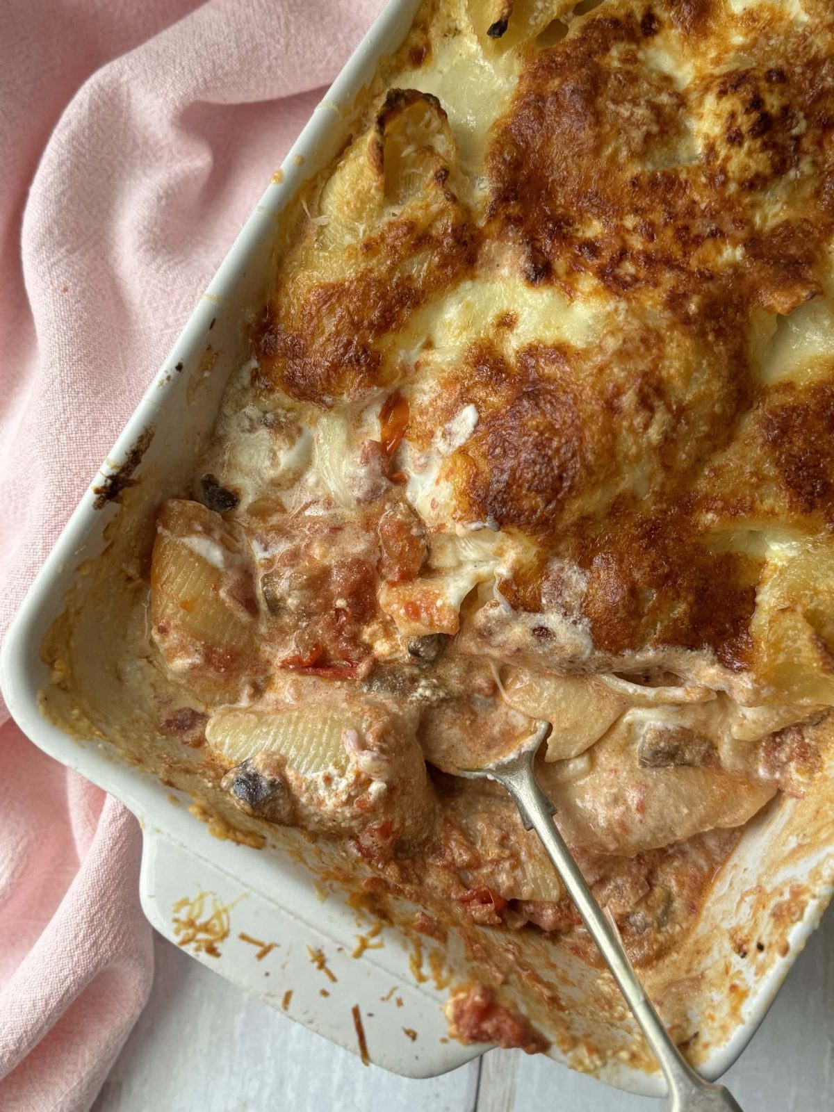 Aubergine Pasta Bake with Giant Shells and Ricotta
