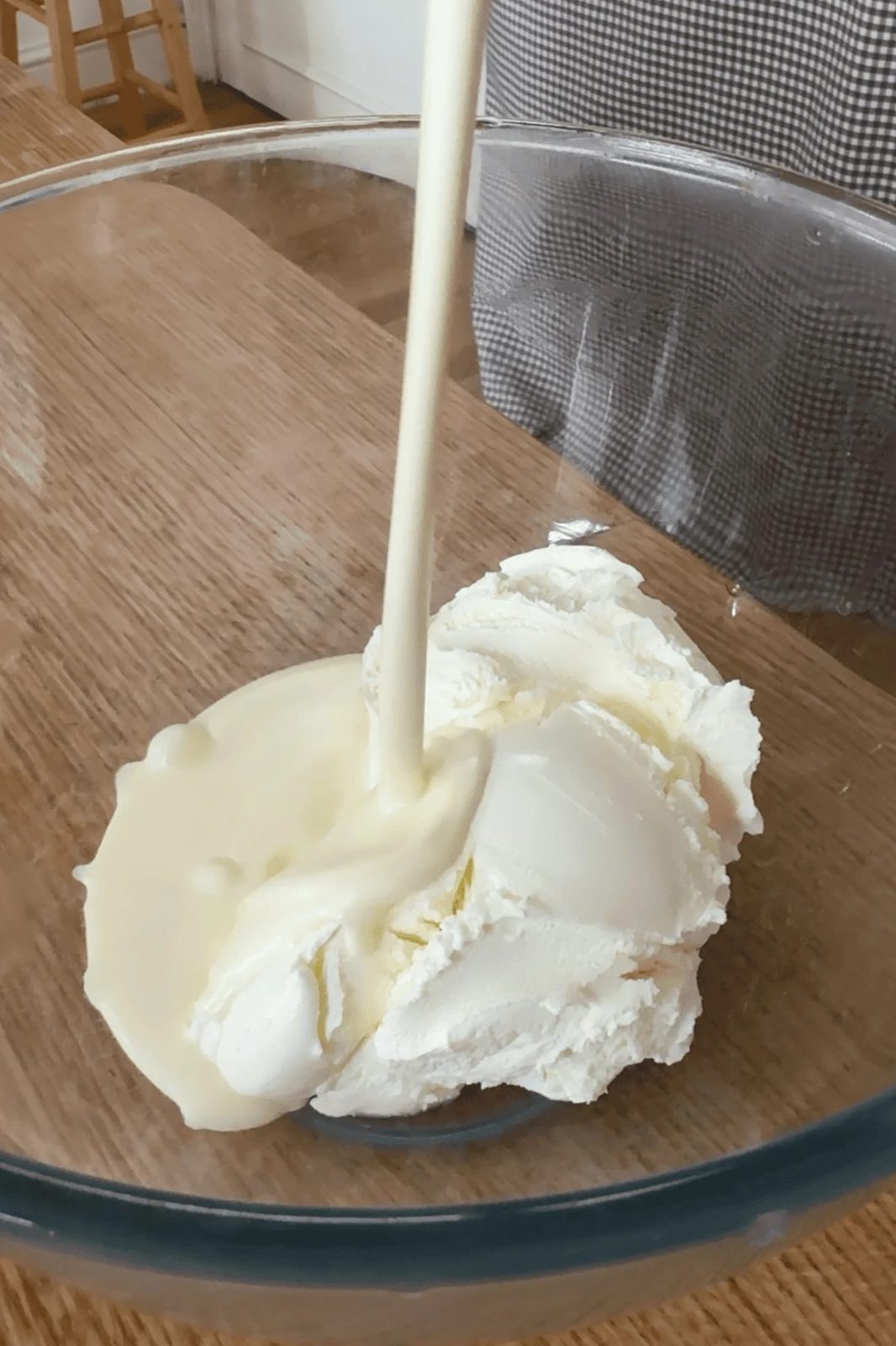 whisking double cream and mascarpone.