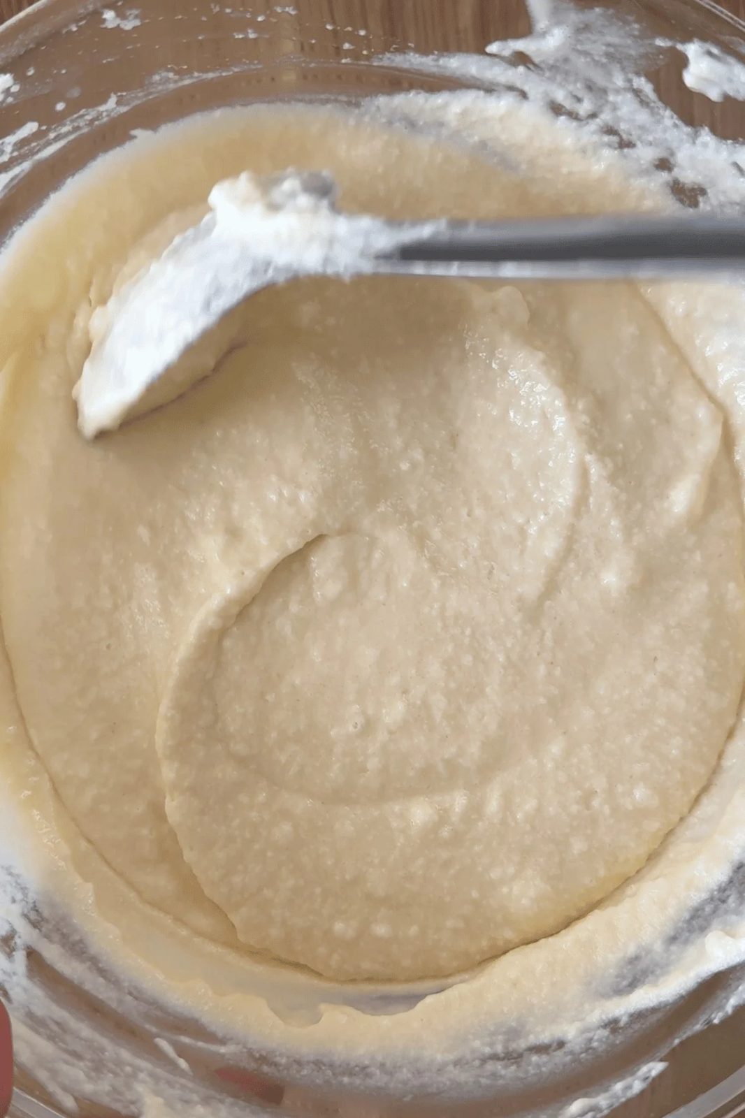 folding egg whites into mixture.