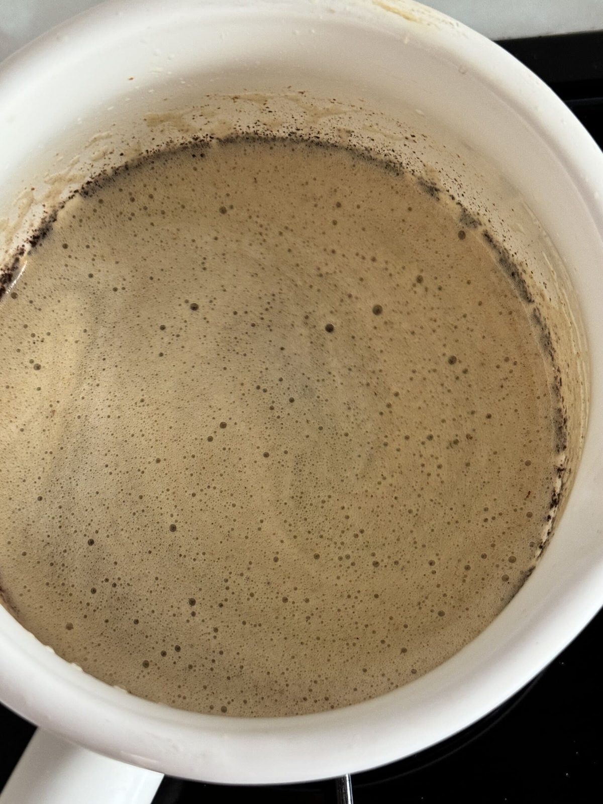 Finished browned butter in pan on the stove.