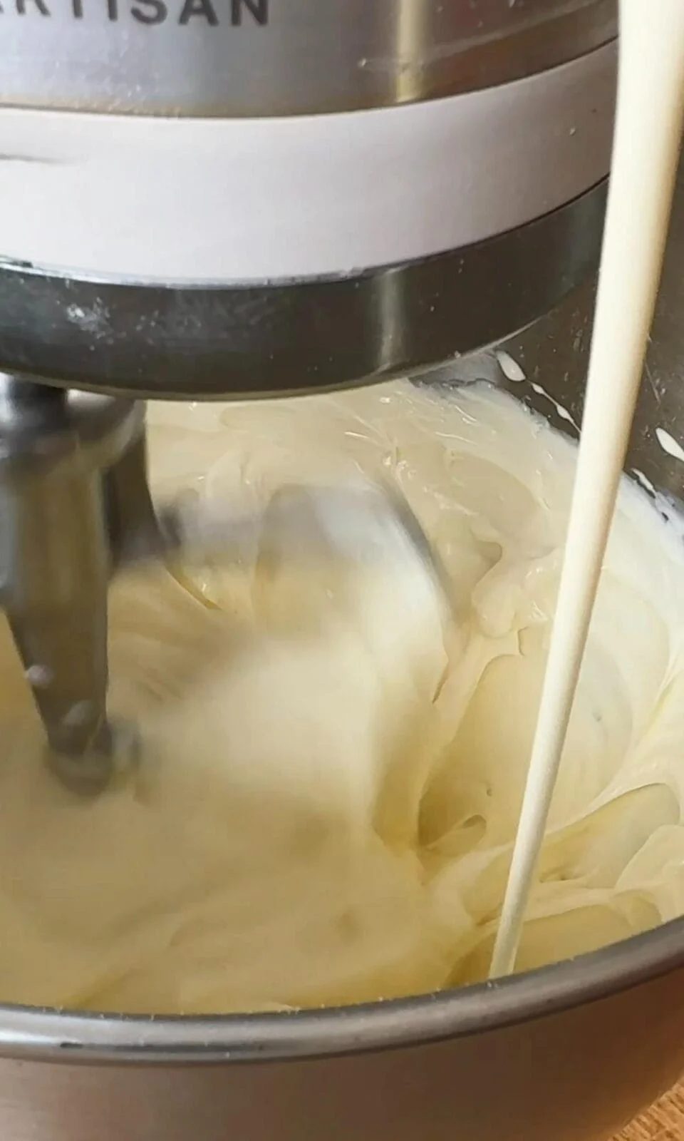 making berry cake icing.