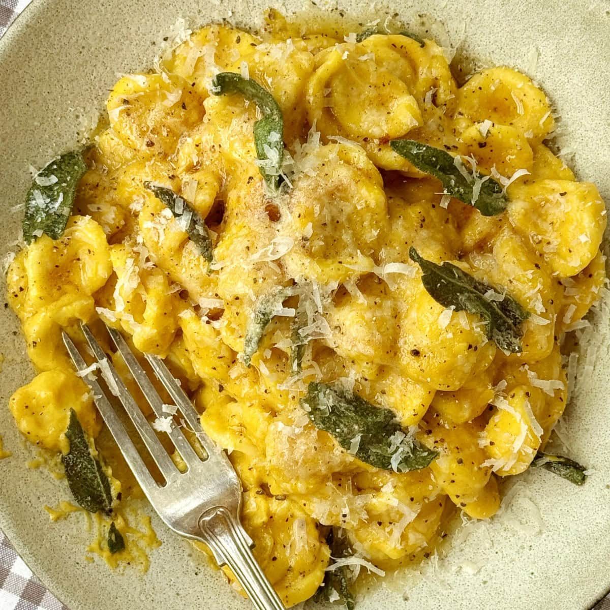 Creamy Butternut Pasta with Crispy Sage