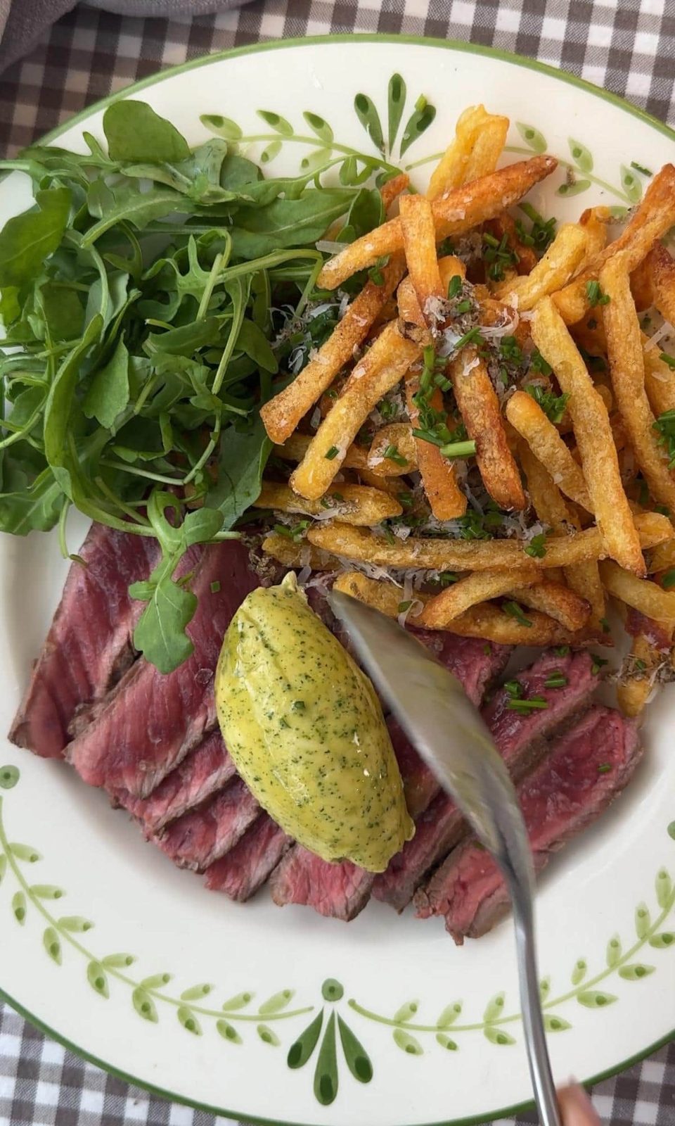serving cafe de paris butter with steak.