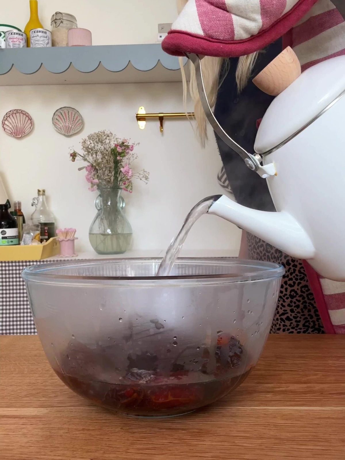 Soak the dates in boiling water for 10 minutes