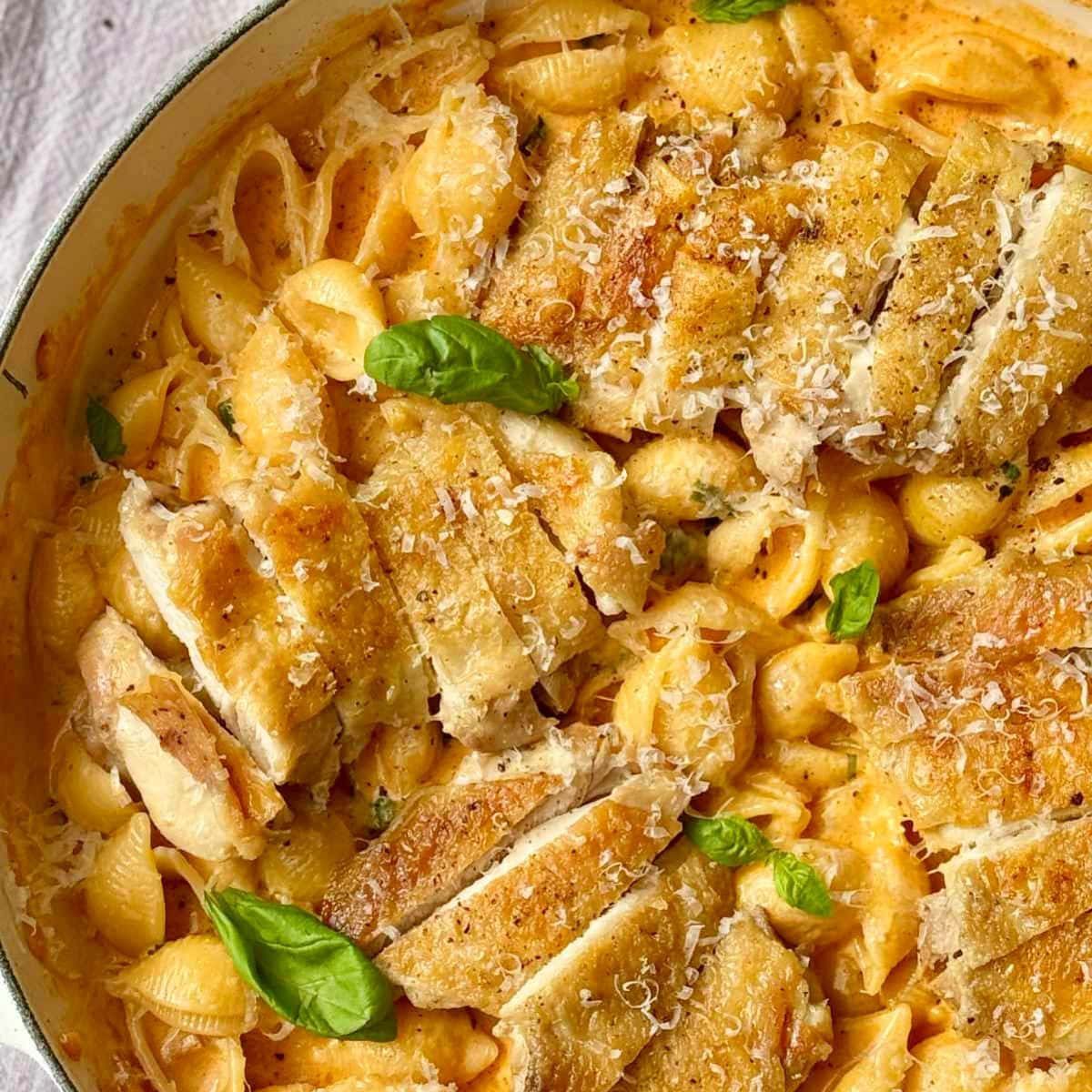 Chicken Parmesan Garlic Pasta
