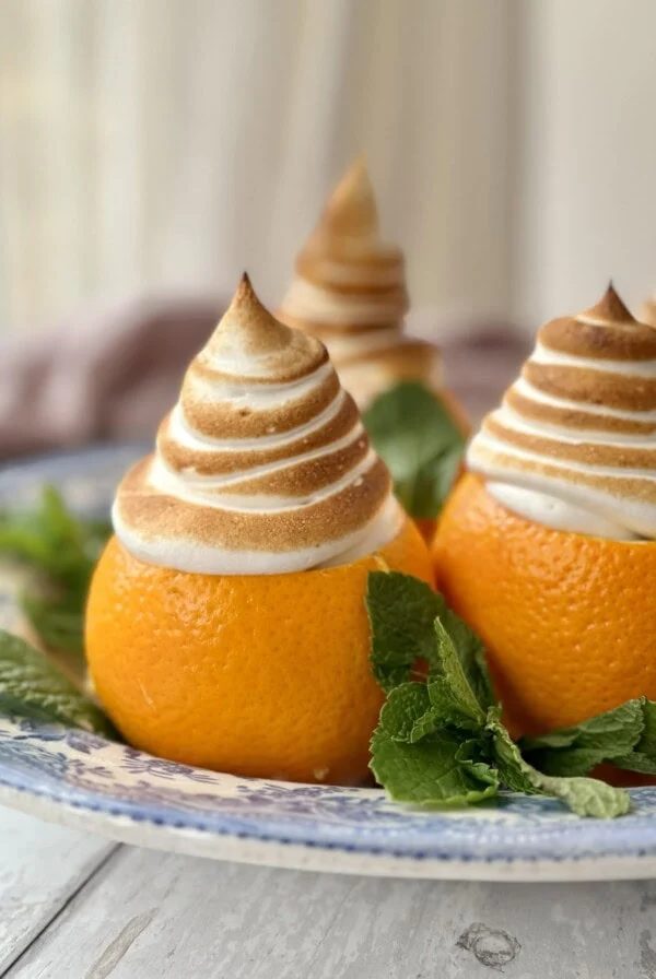chocolate orange mousse with brown sugar meringue