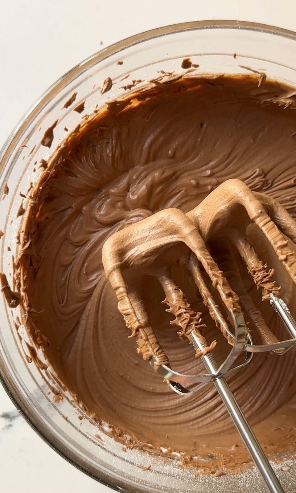 whipping chocolate fudge icing.