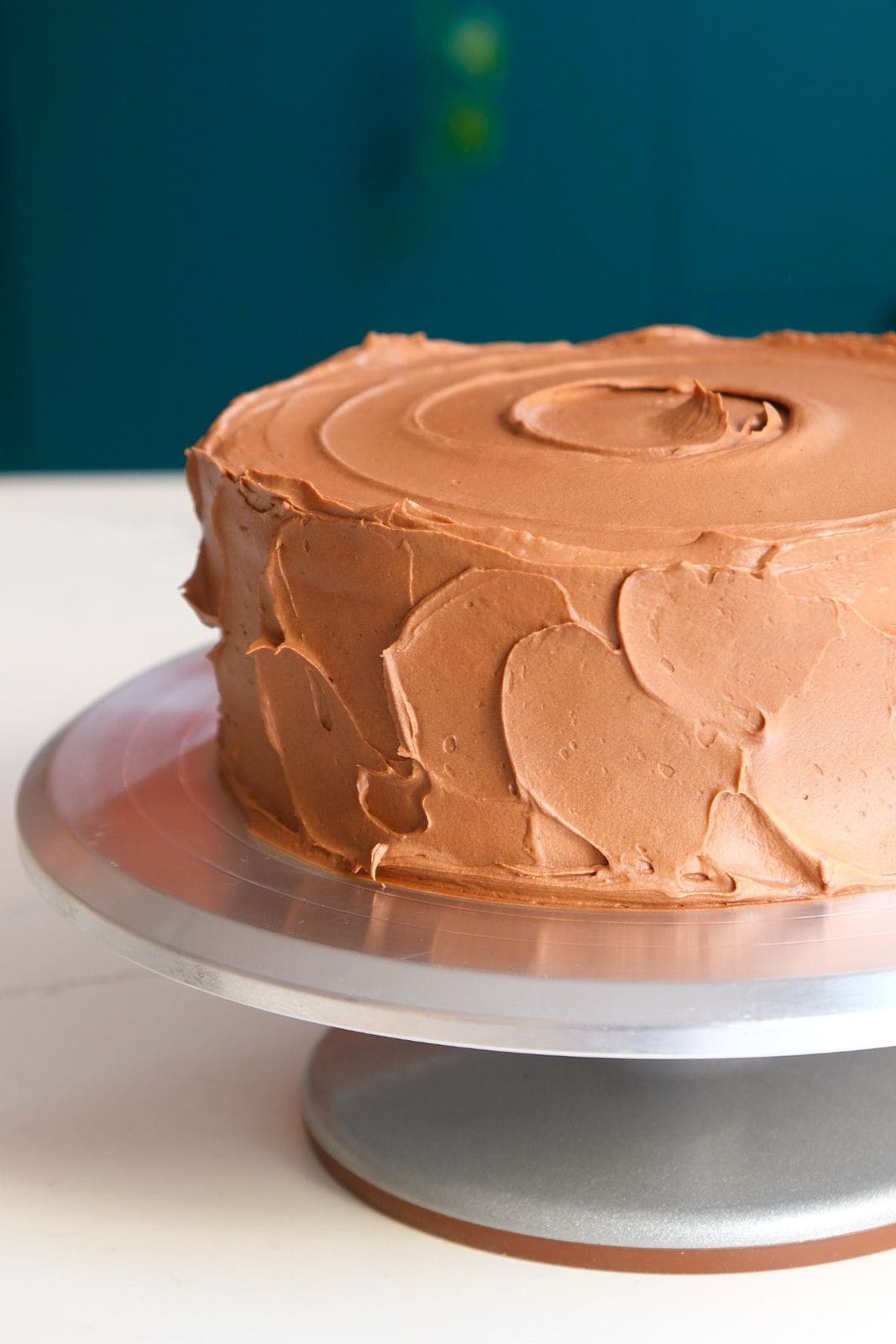 frosted chocolate fudge cake.