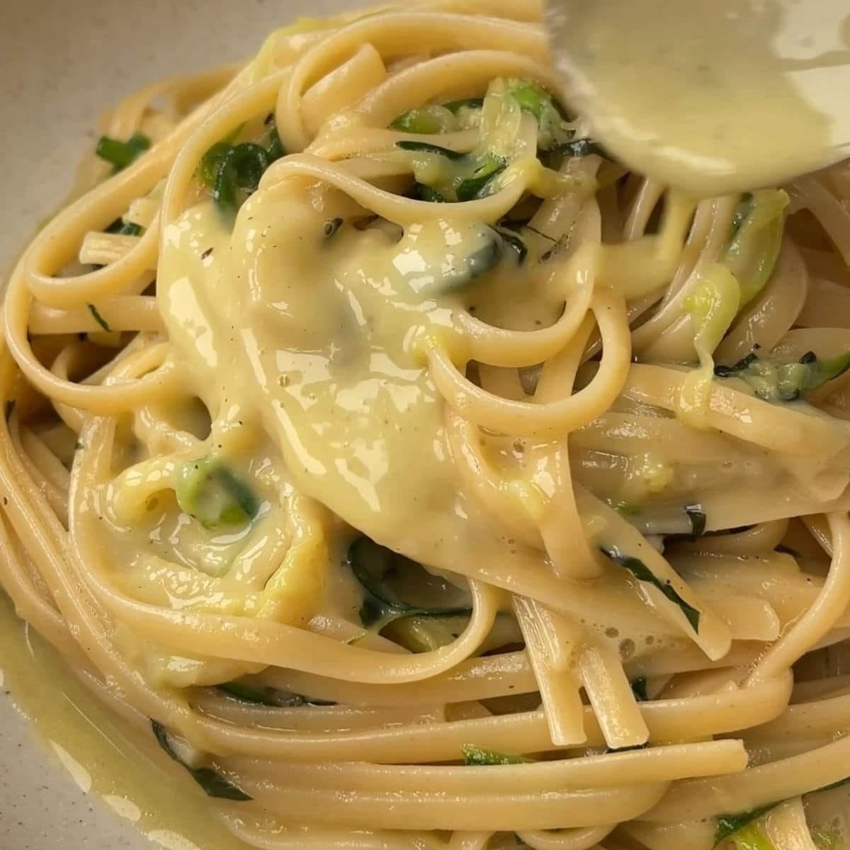 Lemony Courgette Carbonara