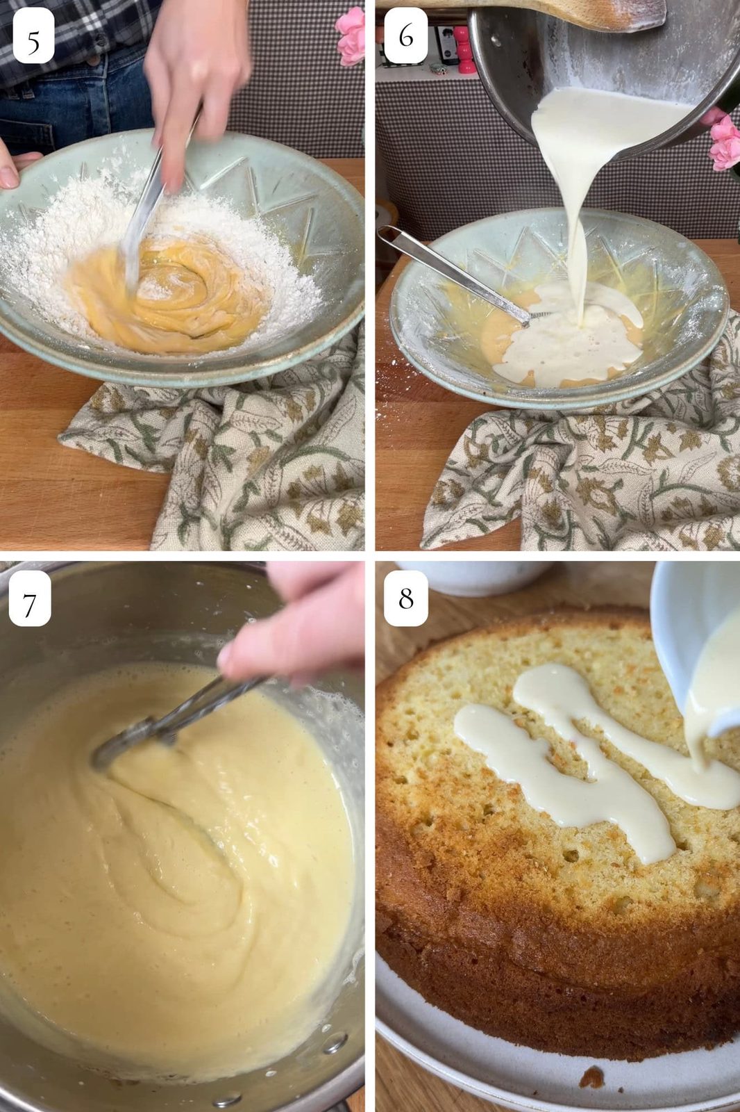 creme brulee cake steps.
