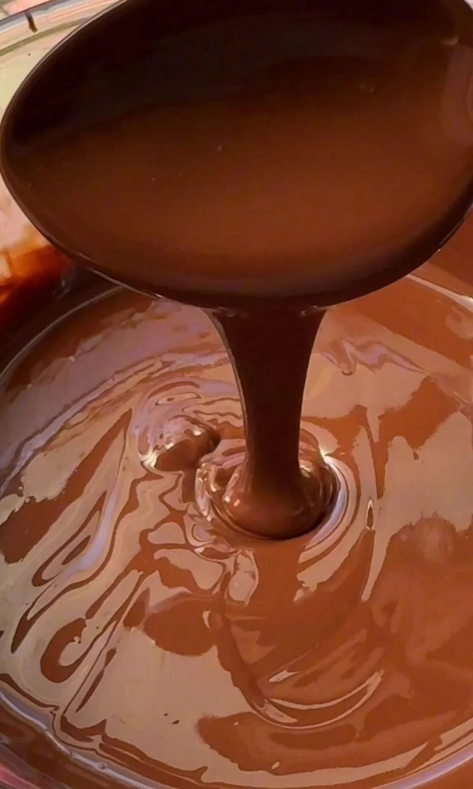 melted milk chocolate.