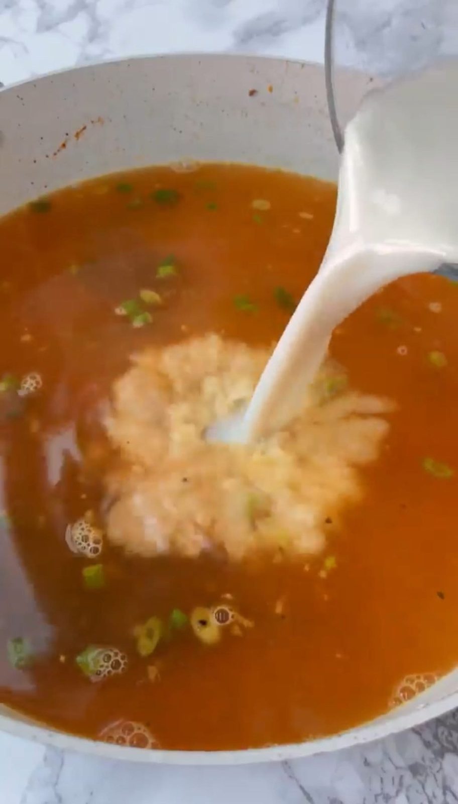 Adding to milk to the easy ramen broth