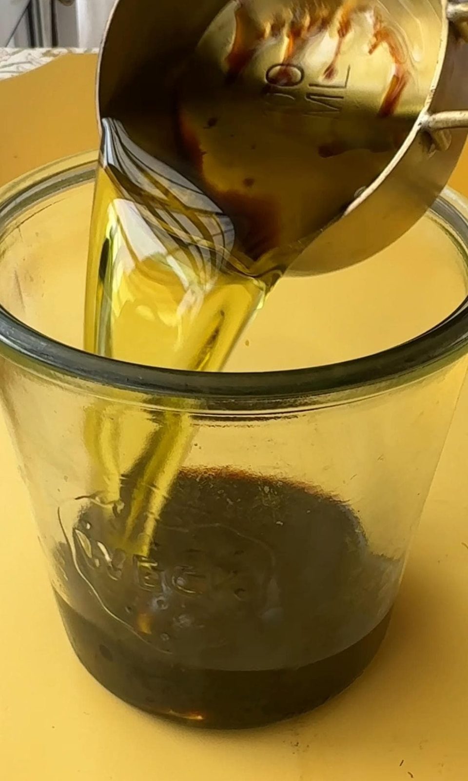 making the dressing.
