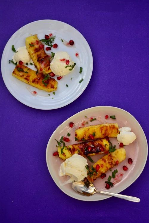 Grilled Chilli Pineapple With Coconut Ice Cream Inspired By Tess Ward