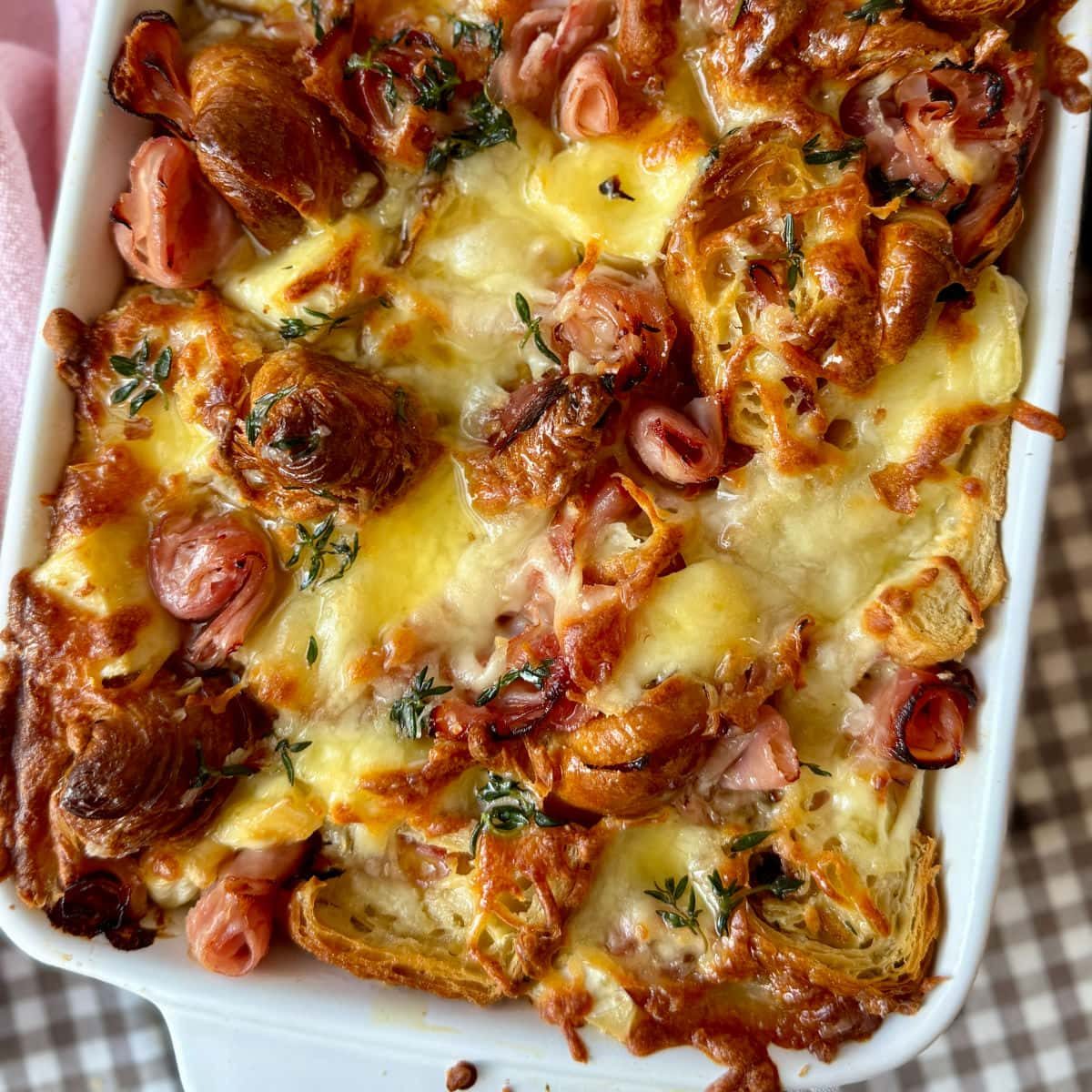 Ham and Cheese Croissant Bake