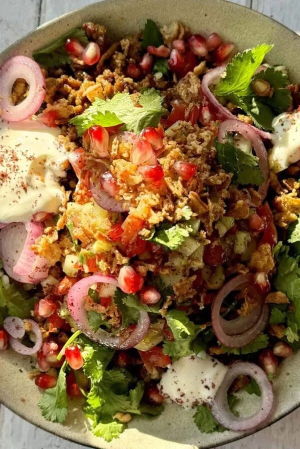crispy lamb mince bowl.