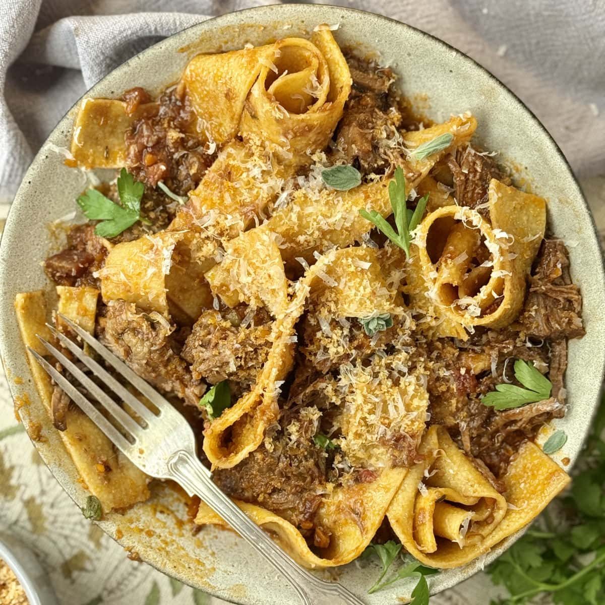Slow Cooked Beef Short Ribs Ragu