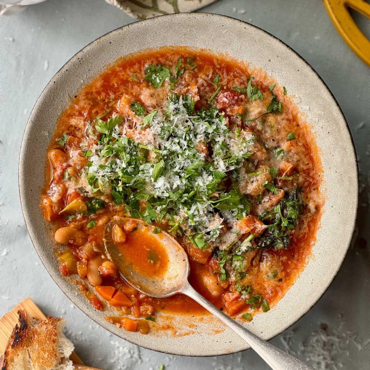 Easy Tomato Bean Stew with Cavolo Nero
