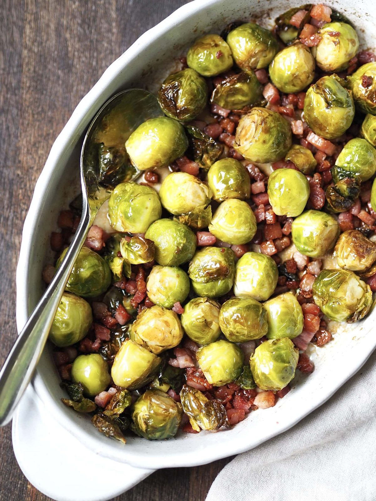 Honey, Bacon, and Balsamic Roasted Brussels Sprouts
