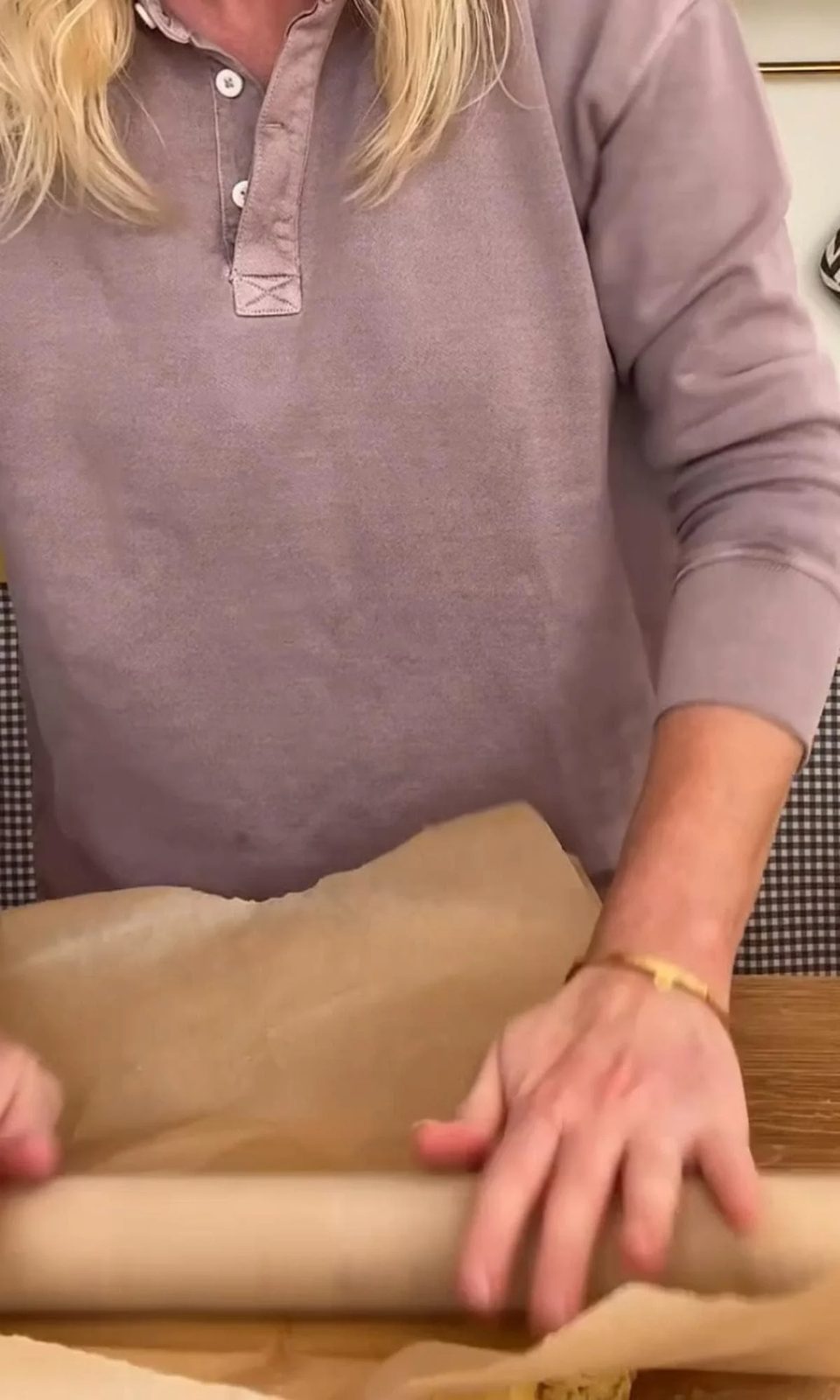 rolling out shortcrust pastry.