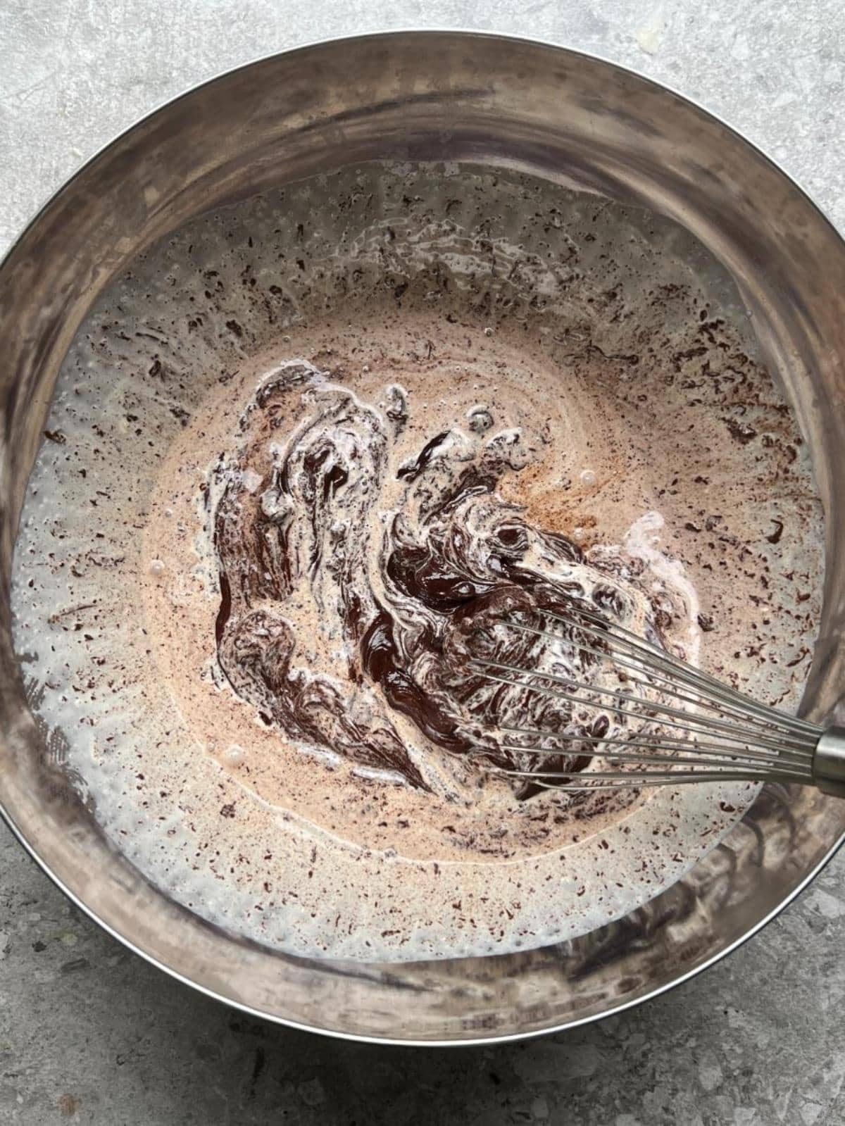 making chocolate ganache.