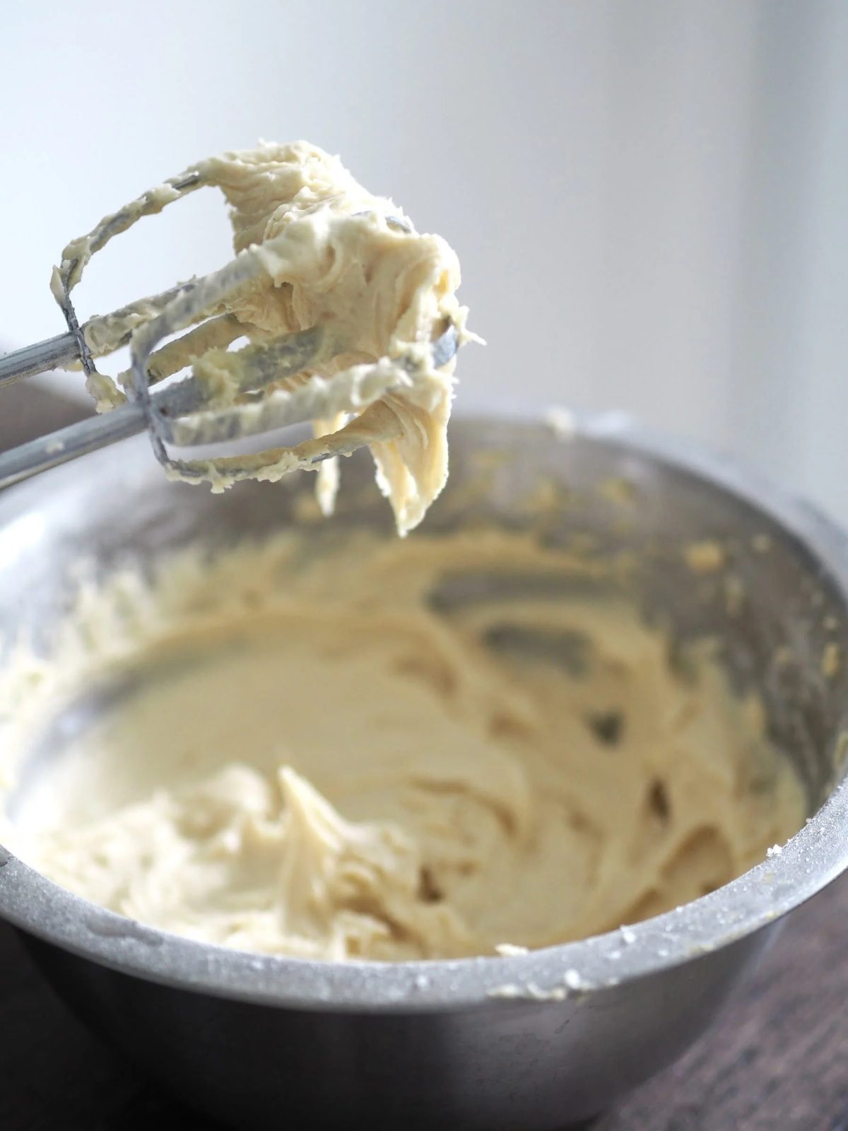 Creaming together the butter and sugar