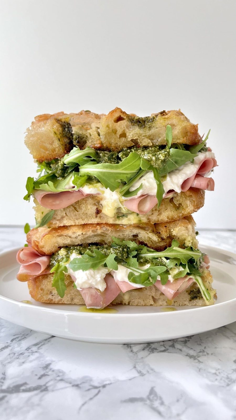 Mortadella and Burrata Sandwich