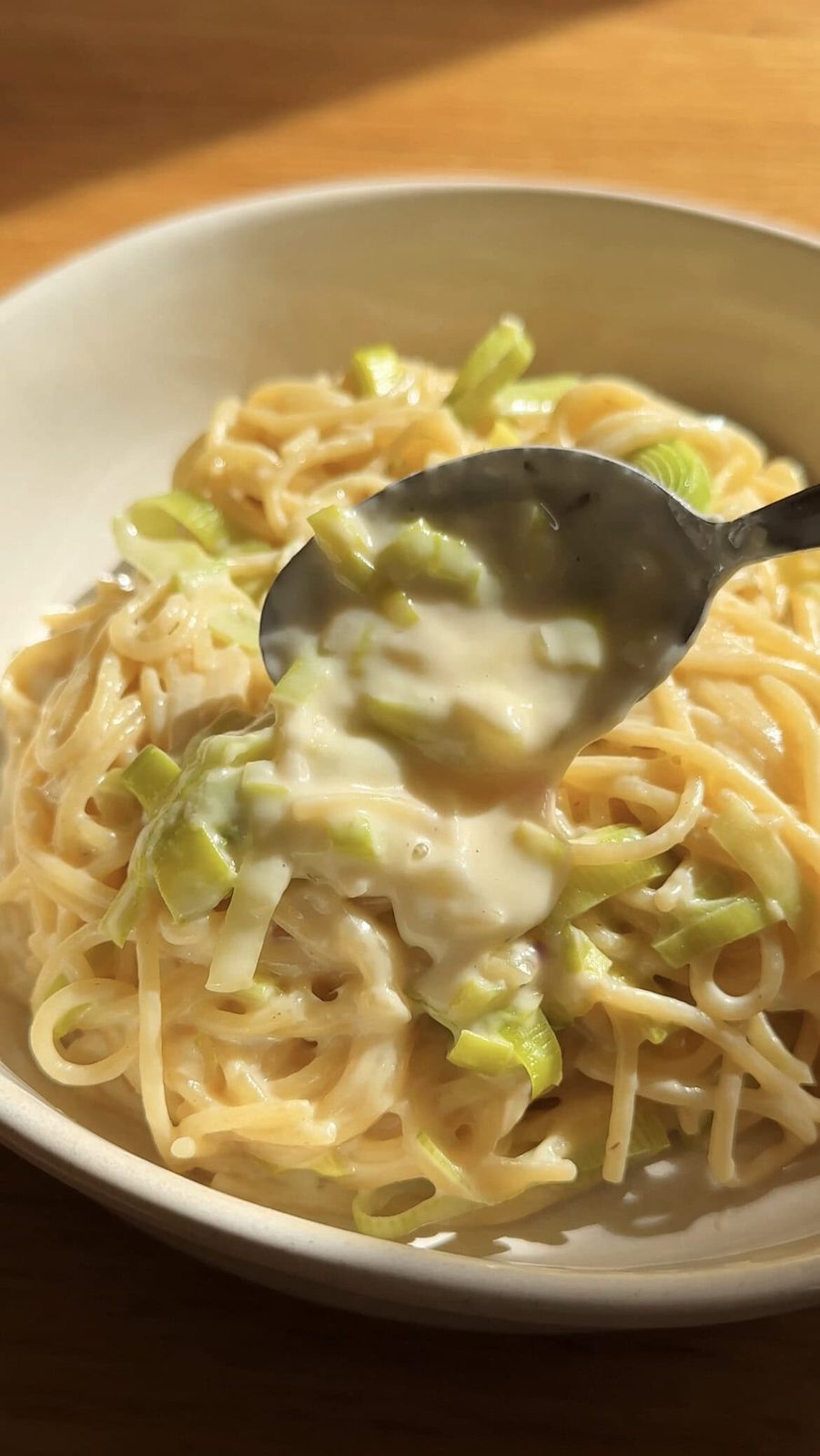One Pan Leek Pasta With Crispy Parma Ham
