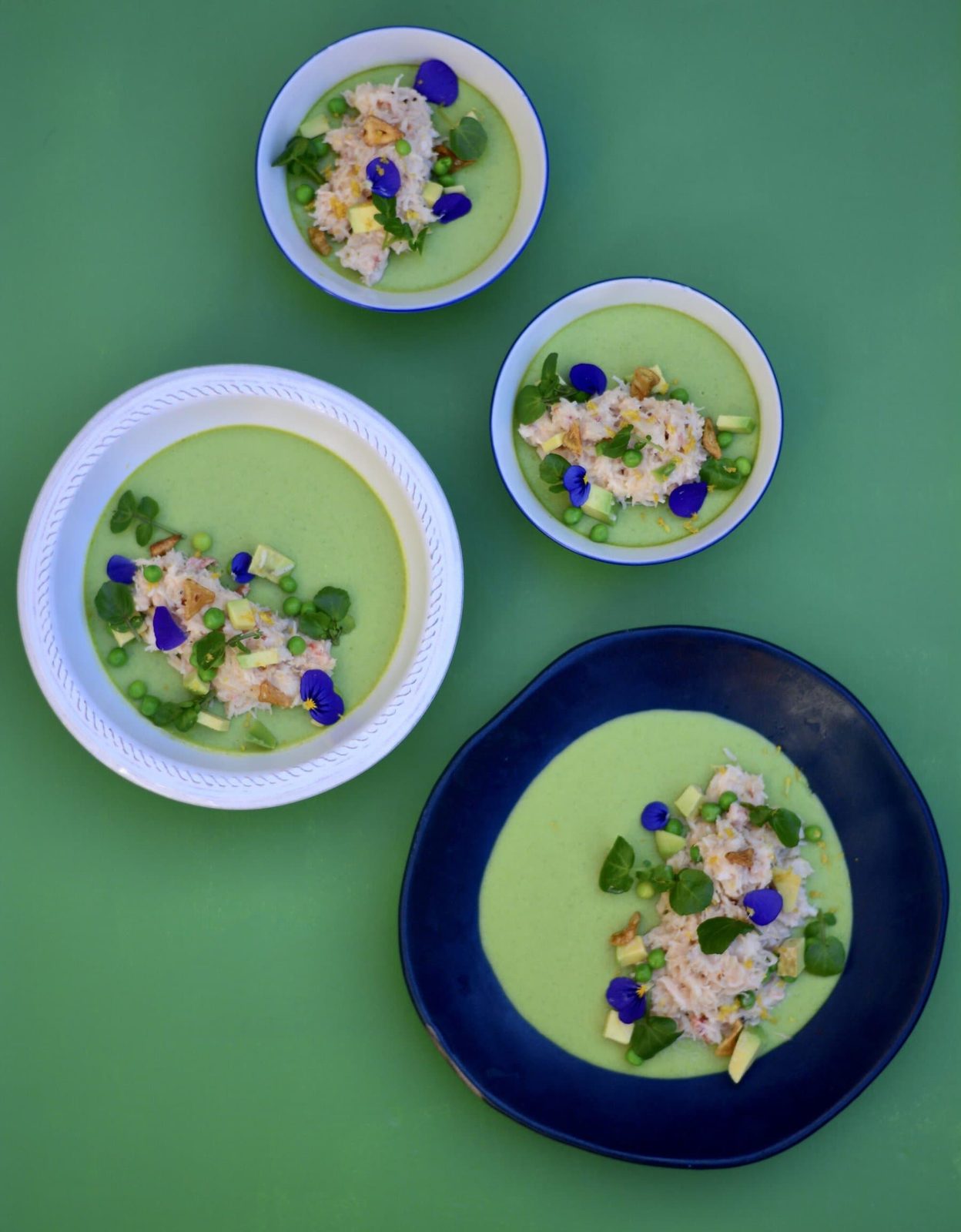 Pea Pannacotta With Crab And Avocado Inspired By Ben Branson