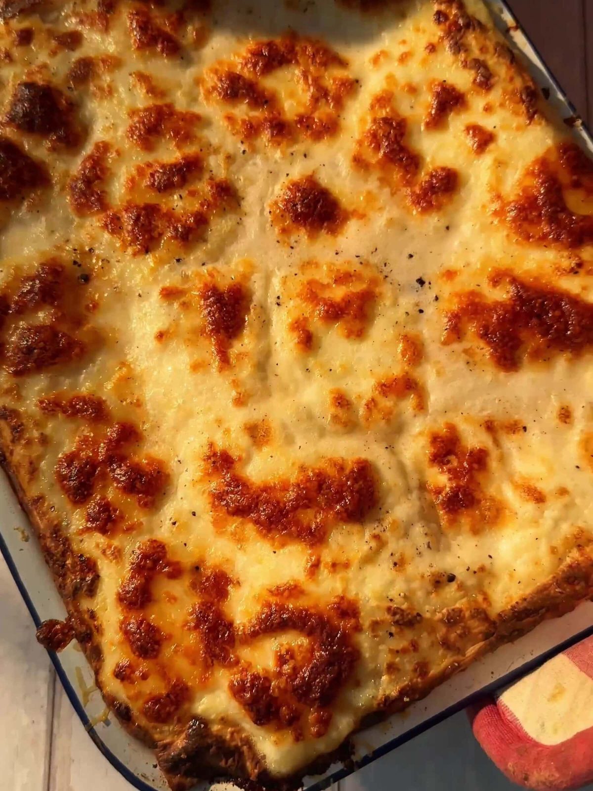 Baked lasagne al pesto.