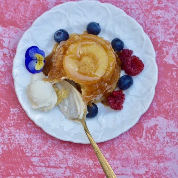 pineapple upside down cakes in mini form.