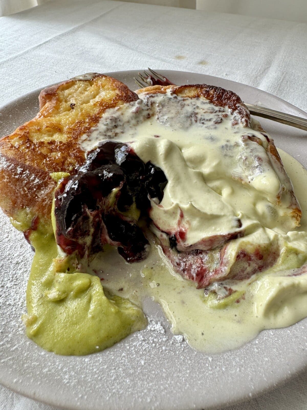 Pistachio Cream Brioche French Toast