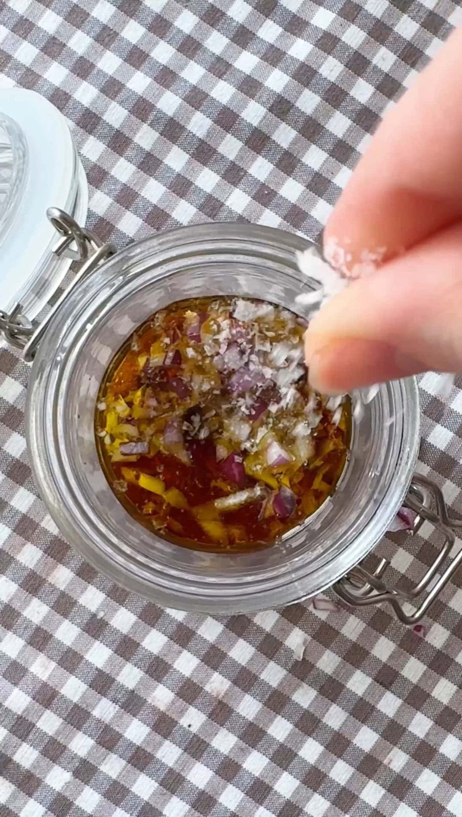 making the dressing.