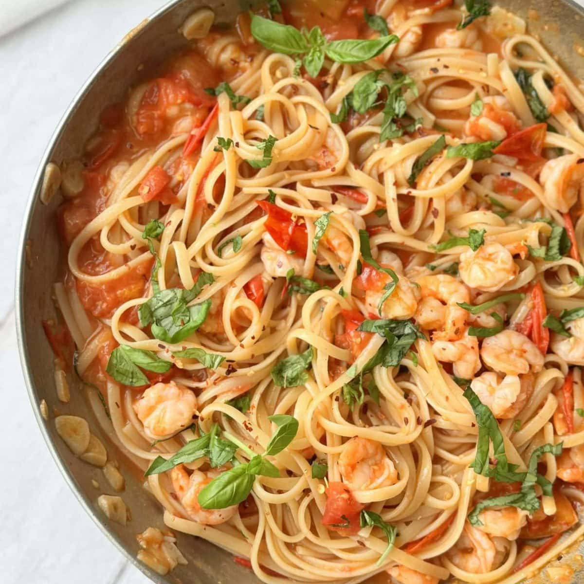 Prawn and Tomato Linguine