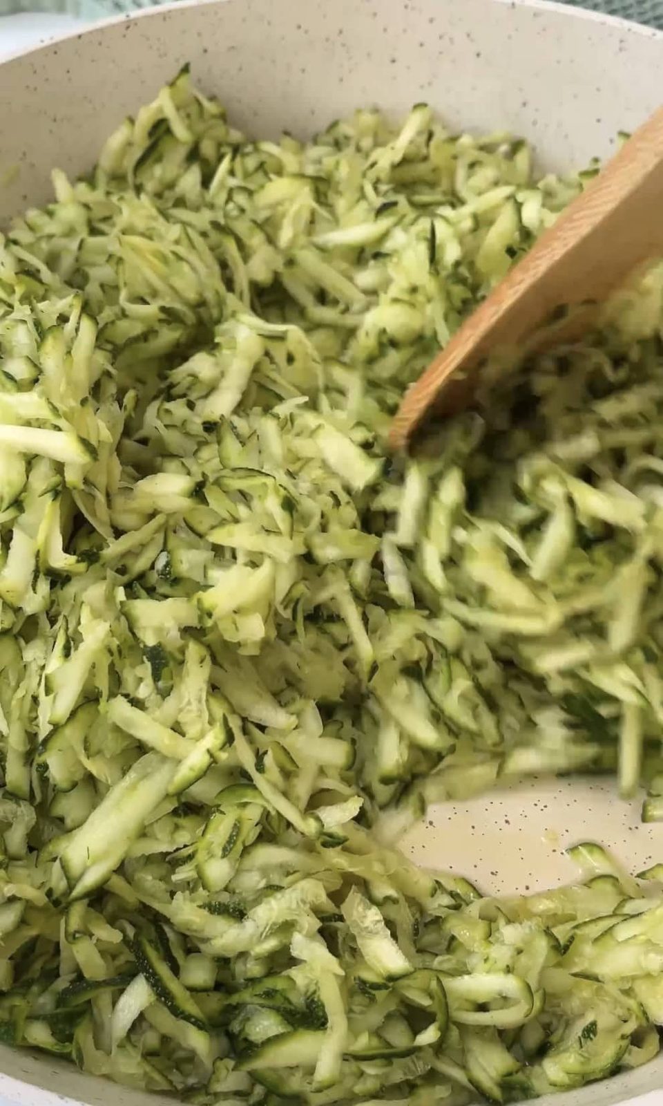 frying the courgettes.