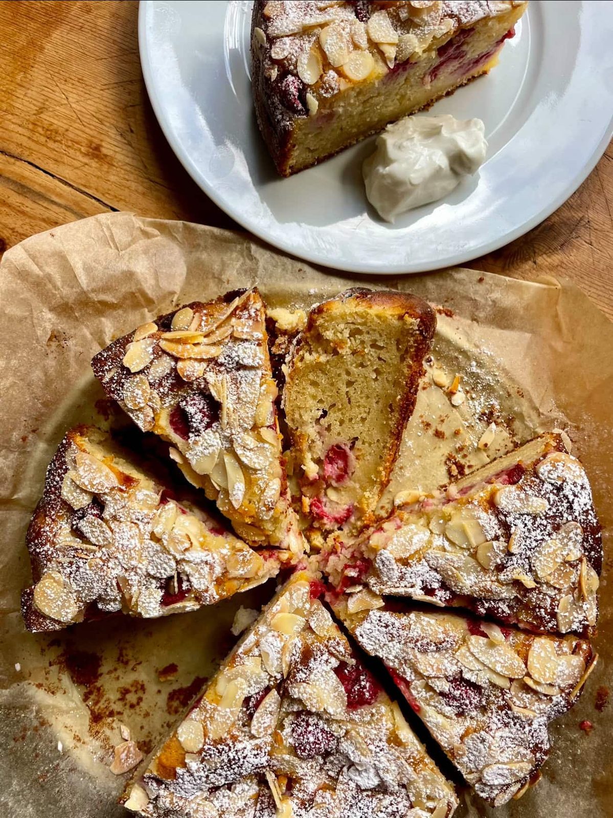 almond, ricotta and raspberry cake