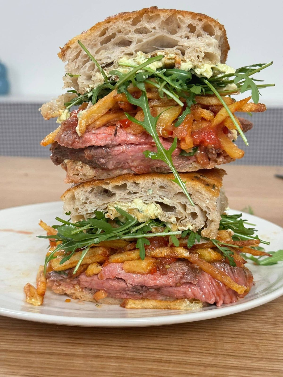 Rib Eye Steak Sandwich with Bearnaise Butter