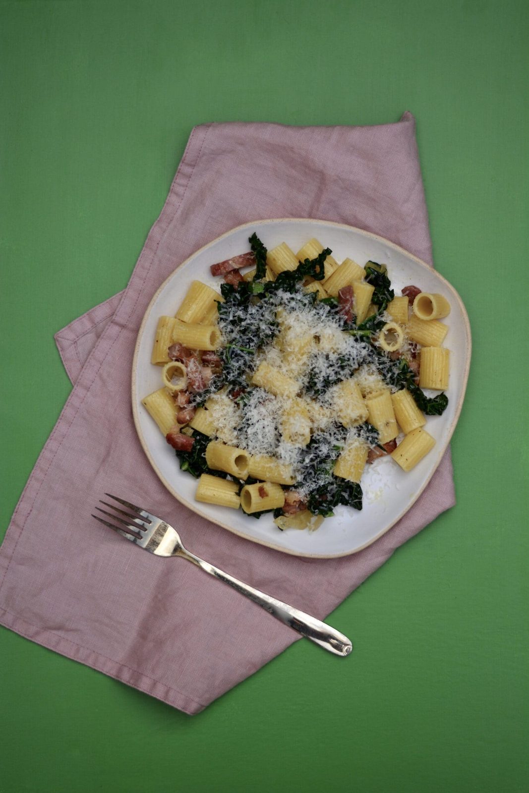 Rigatoni With Cavolo Nero, Pancetta And Shallots Inspired By Uyen Luu