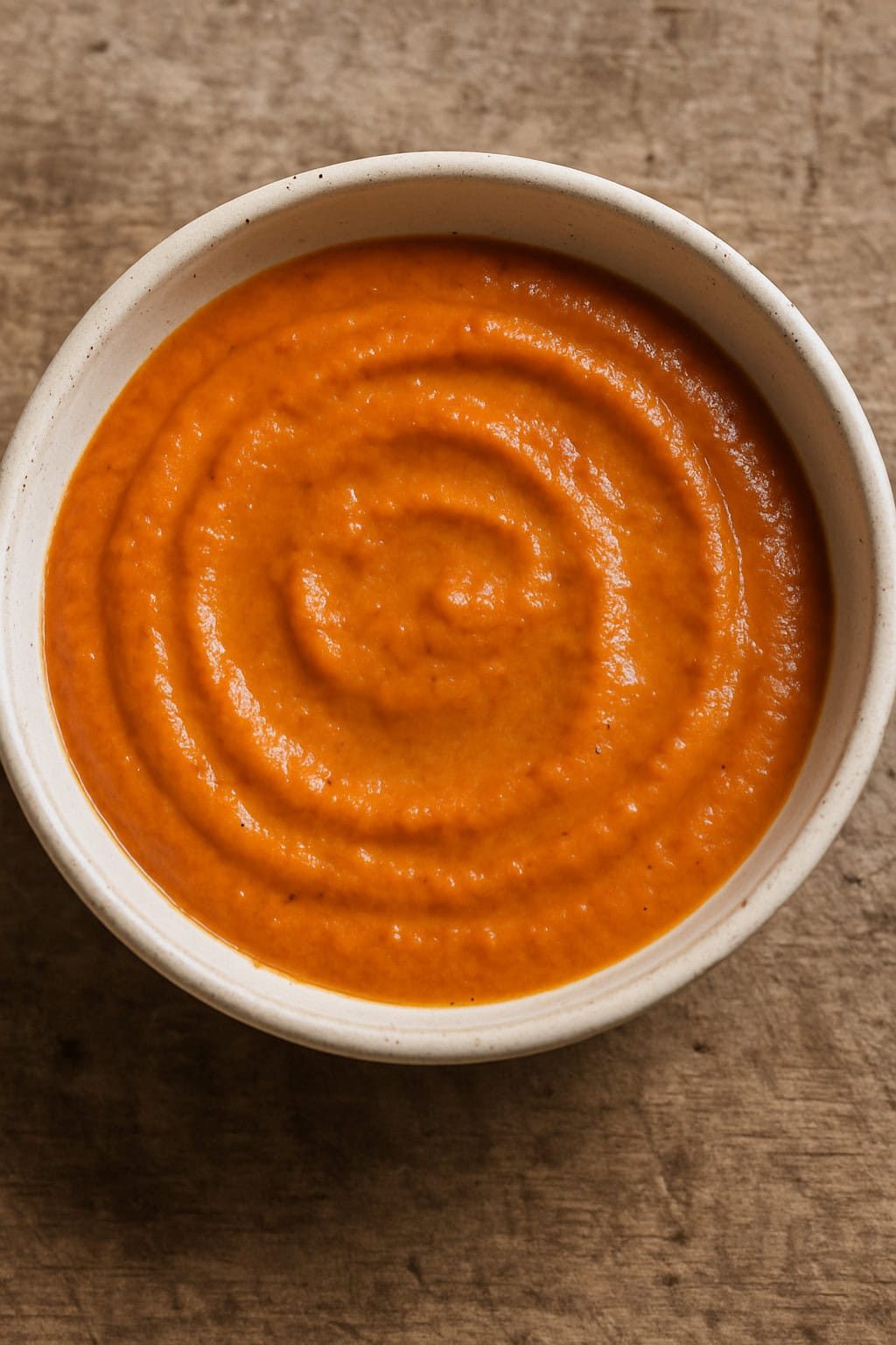 roasted red bell pepper sauce in a bowl.