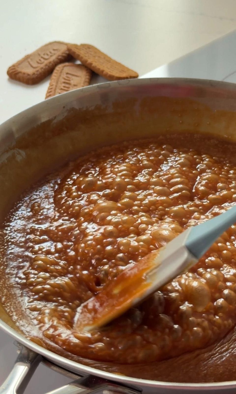 mixing salted caramel.