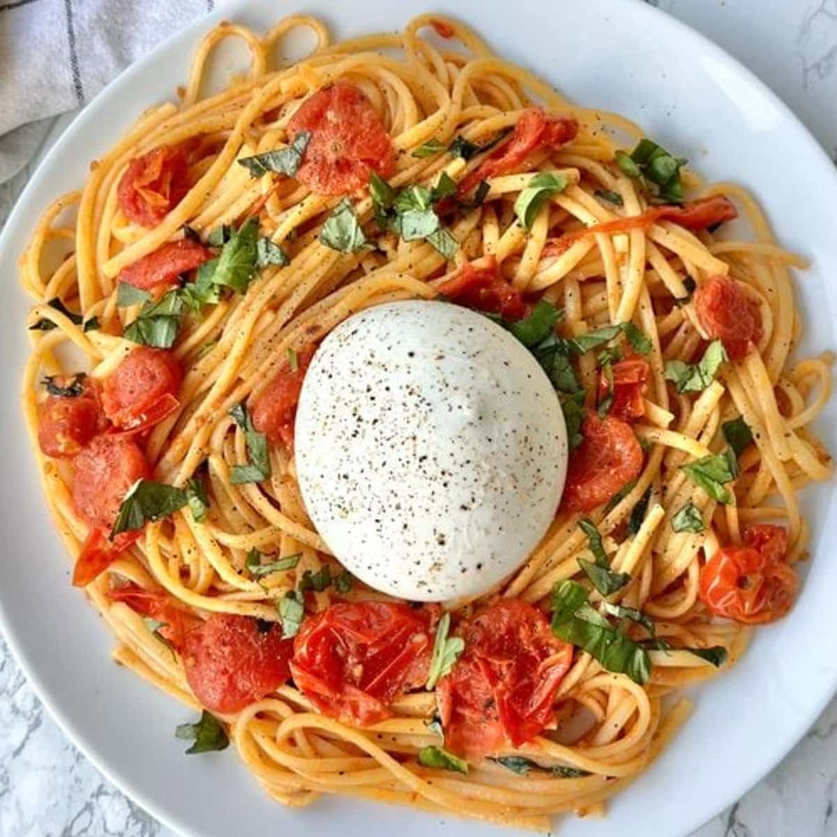 Burrata with Pasta (Tomato Burrata Pasta)