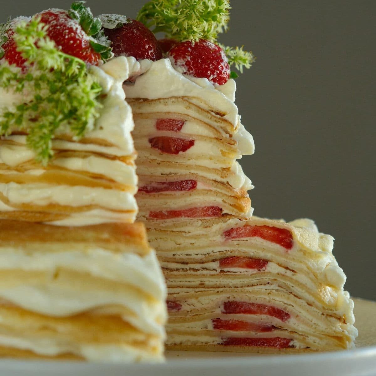 Strawberry Mille Crêpe Cake