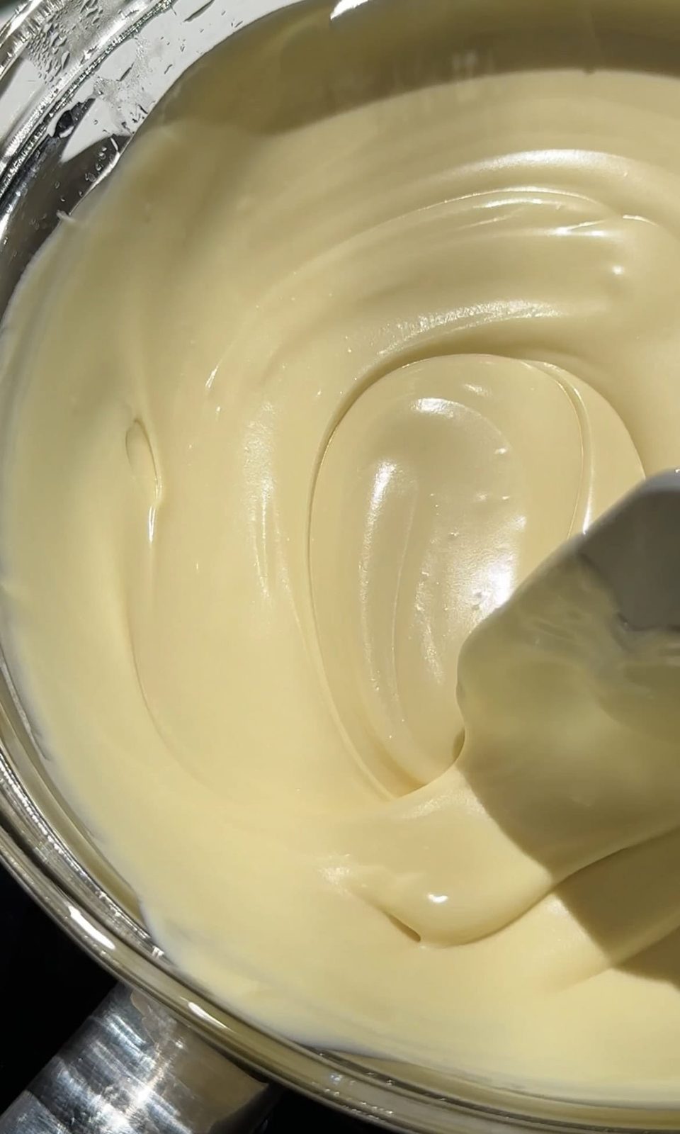 melting white chocolate.