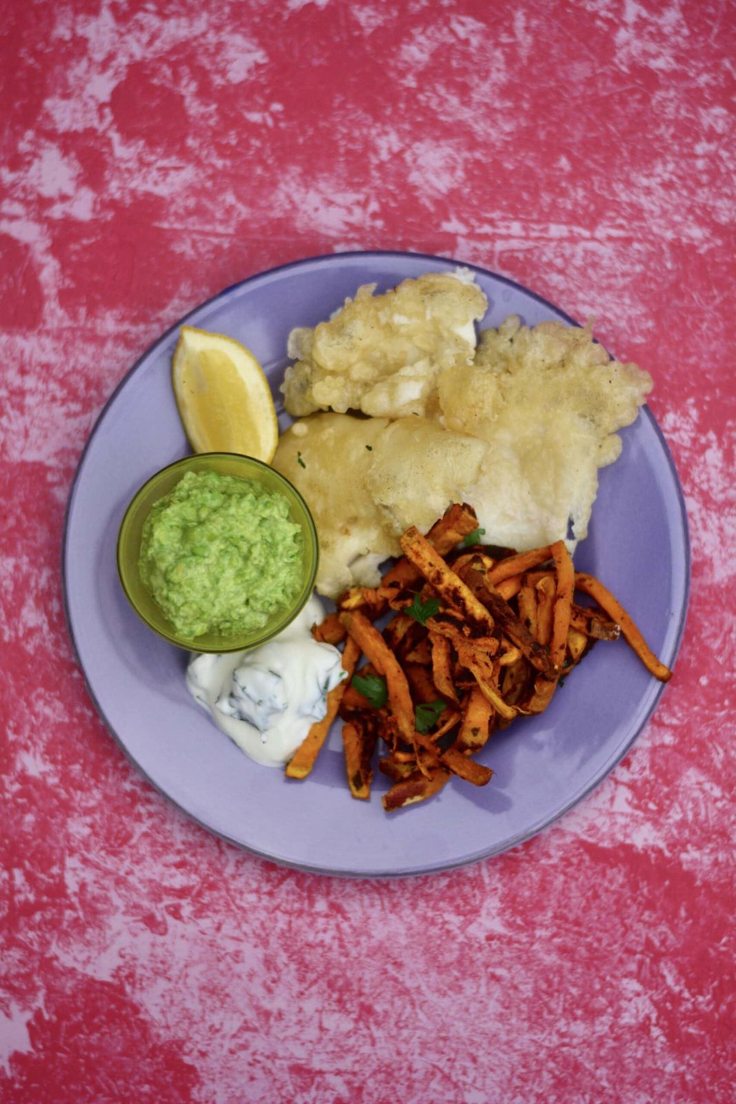 Tempura Cod With Sweet Potato Fries & Minted Peas (Fish & Chips) Inspired By Struan Robertson