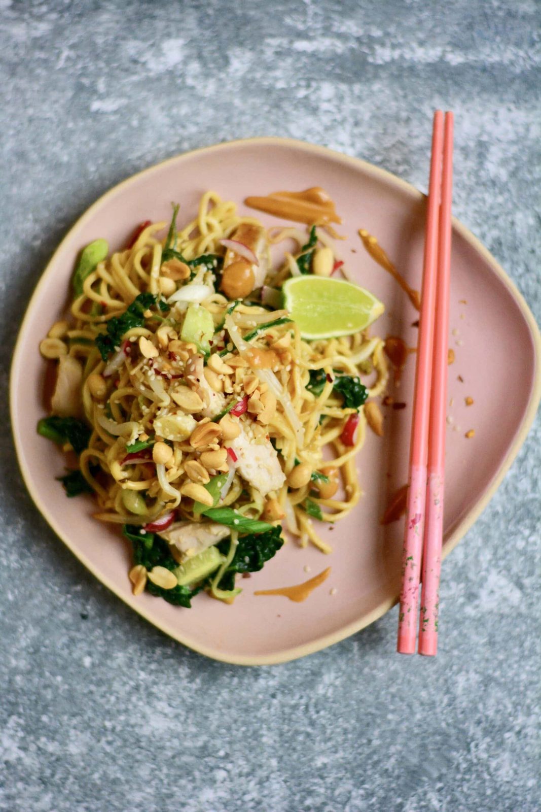 Cold Peanut Noodle Salad with Chicken