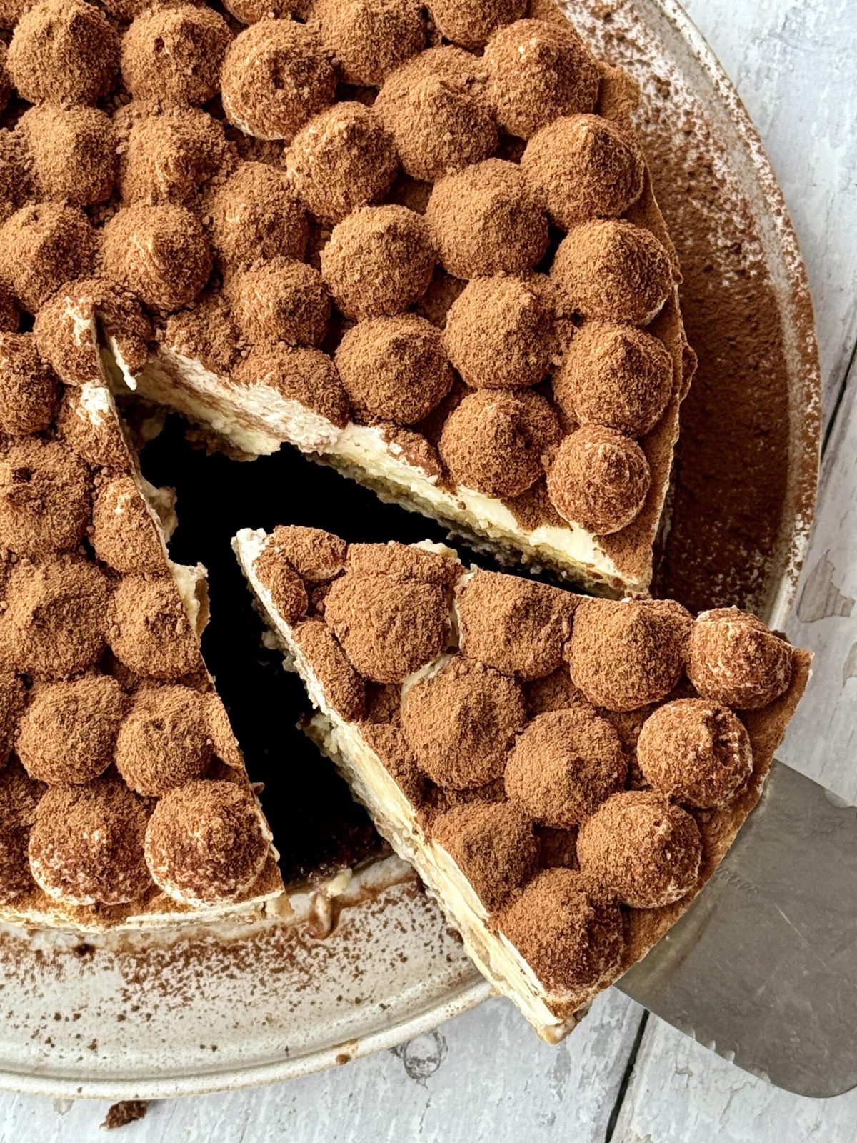 Brownie Tiramisu Cheesecake with Malted Whipped Cream