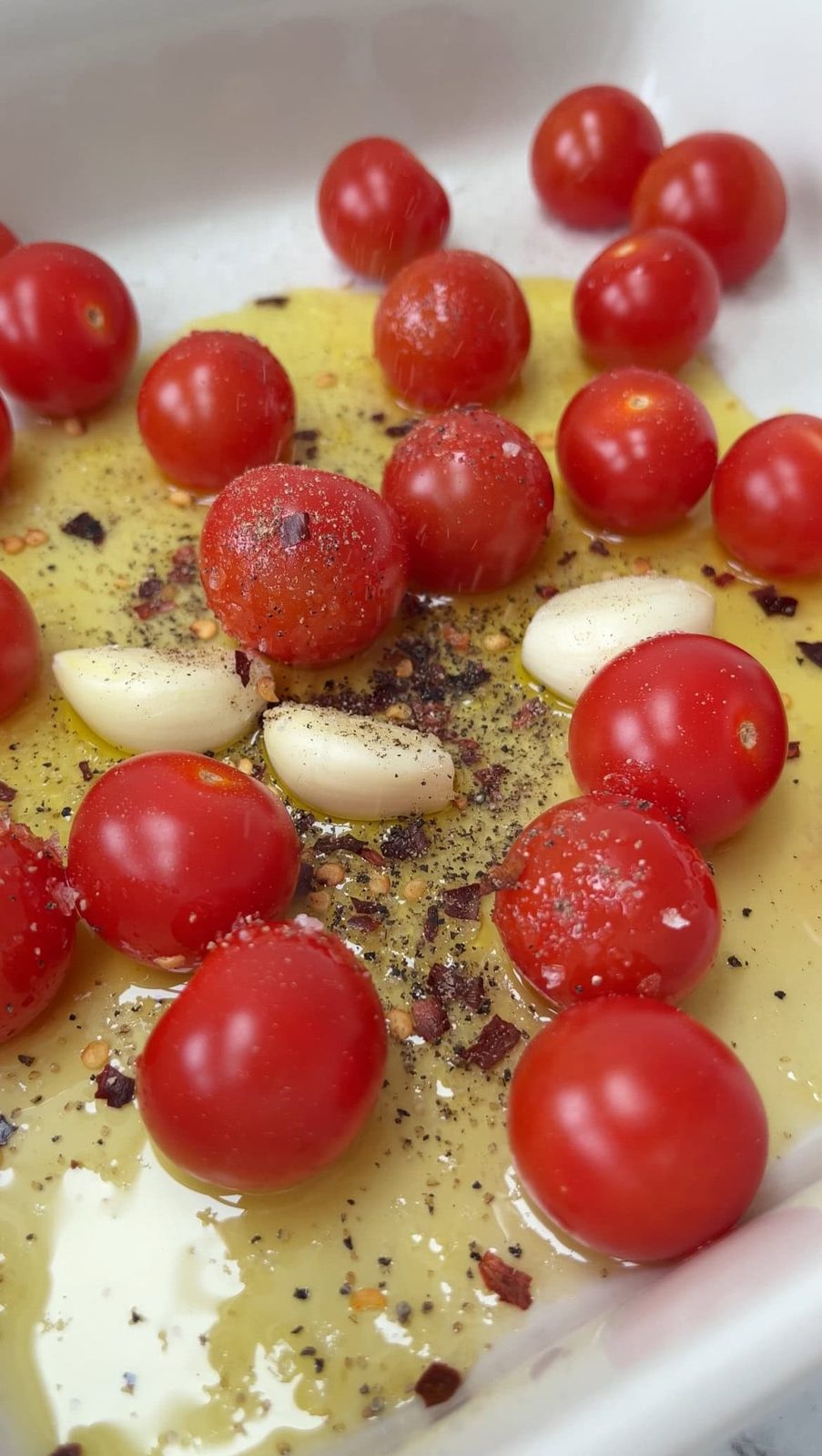 roasting tomatoes and garlic.