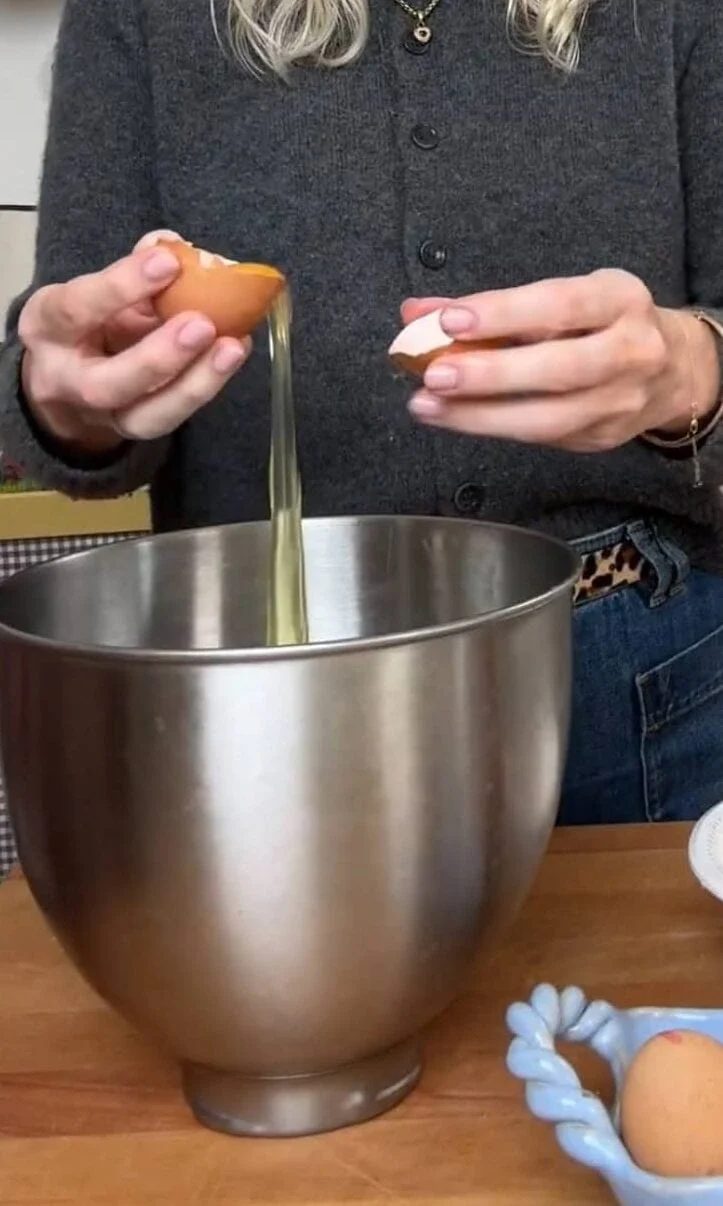 separating eggs.